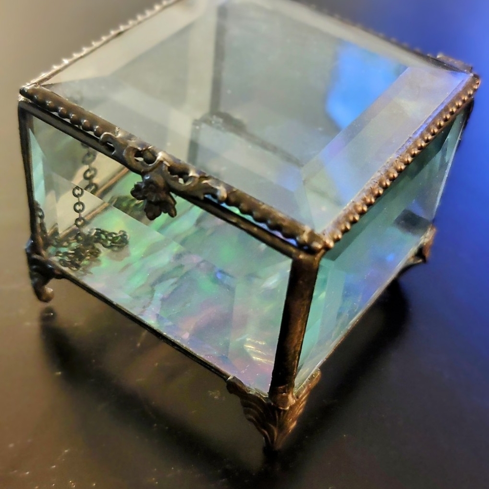Iridescent Glass Jewelry Box